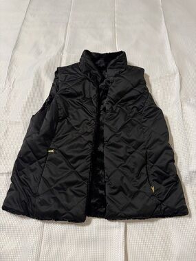 Lauren Ralph Lauren Black Quilted Reversible Faux-Fur Vest